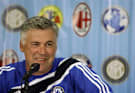 Chelsea manager Carlo Ancelotti answers a question during a news conference, Thursday, July 23, 2009, in Baltimore. Chelsea will face AC Milan in Friday's World Football Challenge soccer match.