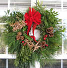 Christmas wreath made from cuttings from Ginny's yard.  Photo by Stibolt
