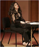 Annie Gosfield performing in Merkin Concert Hallâ€™s â€œZoom: Composers Close Upâ€ series.