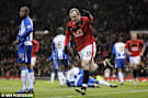 That's for you, boss: Rooney, who produced another brilliant display, celebrates his goal