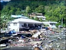 Tsunami damage on islands in the South Pacific