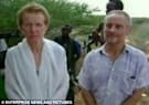 At risk: Paul and Rachel Chandler with pirates in a video released this month