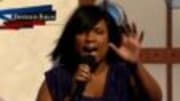  Jennifer Hudson sang the national anthem at Invesco Field for the Democratic Convention.  Obama personally requested her for the job, according to reports, and she didn'...