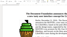 無料オフィスソフトLibreOffice、リボンUI風の新ツールバー「MUFFIN」発表。バージョン5.3に搭載予定
