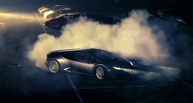 The Lamborghini Huaracan does donuts in Project Hexagon