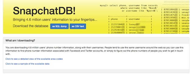 Snapchat Database Leak Claims To Contain 4 6 Million Phone Numbers And