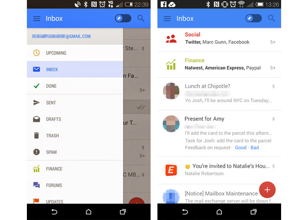 Gmail test for Android with pinned message