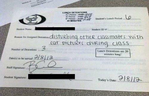 The 10 Funniest Detention Slips You Will Ever See - Mandatory