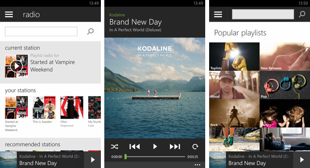 Spotify for Windows Phone circa 2014