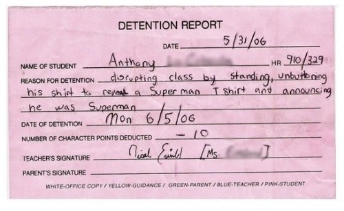 The 10 Funniest Detention Slips You Will Ever See Mandatory