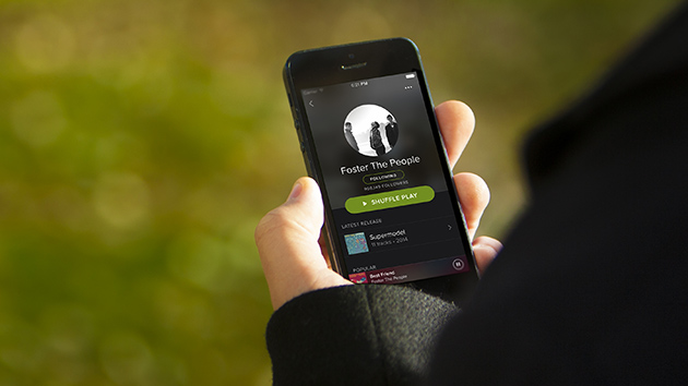 Spotify's new design on an iPhone