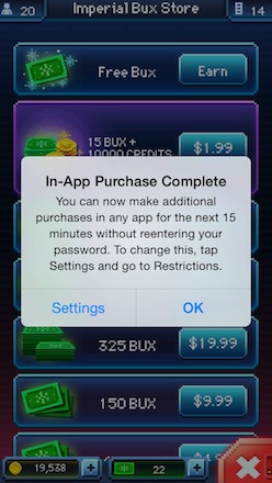 Apple şimdi iOS 7.1 in-app satın ayarlarının kullanıcıları uyarıyor