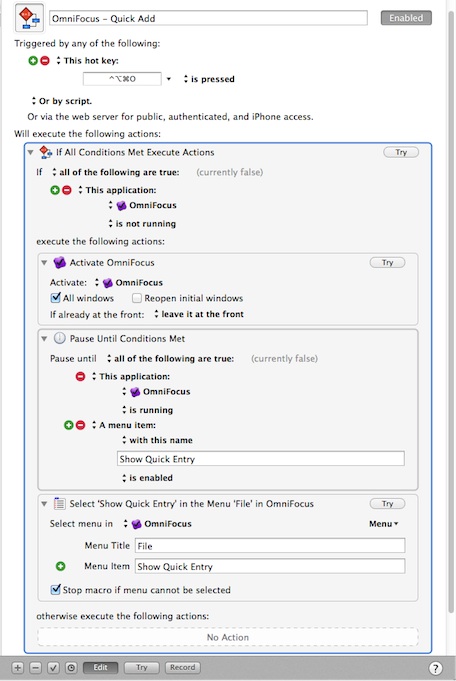 Keyboard Maestro macro for OmniFocus