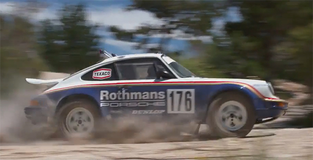 Jeff Zwart drives the Rothman's 911 used in the Paris-Dakar Rally