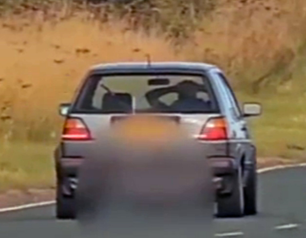 North Yorkshire man driving with no hands on the wheel