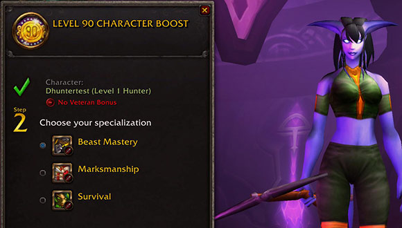 Patch 5.4.7 PTR: Level 90 character boost UI