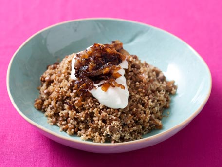 Mujadra del Burghul - Lentils with Bulgur and Onions