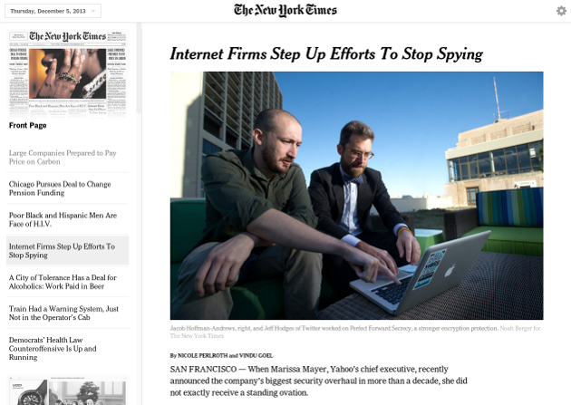 New York Times&#039; Today&#039;s Paper web app brings print-like design, offline reading to browsers