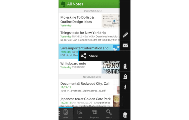 Evernote for BlackBerry 10 updated with sharing, offline notebooks and ...