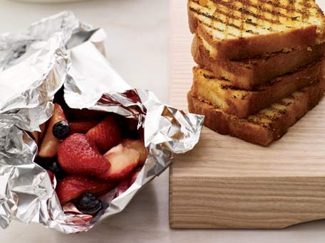 Mixed Berry Hobo Packs with Grilled Pound Cake