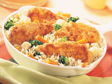 Garlic Chicken, Vegetable & Rice Skillet