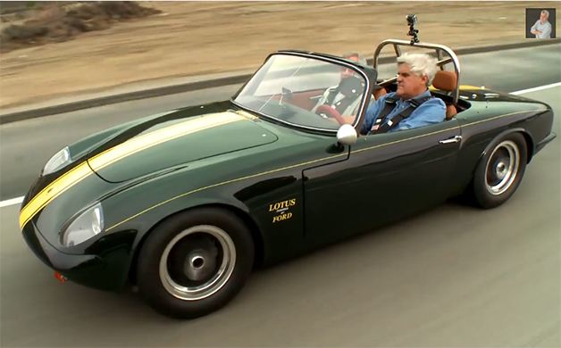 Screencap from 'Jay Leno's Garage' featuring a Lotus 26R