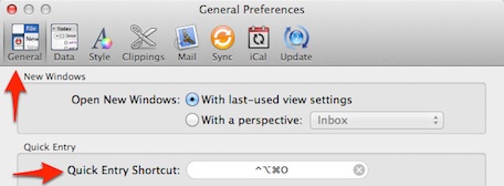 OmniFocus Quick Entry Preferences