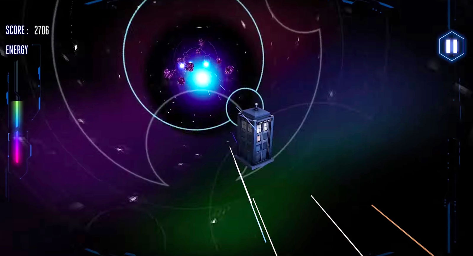 photo of 'Doctor Who Time Vortex VR' is an endless runner with a TARDIS image