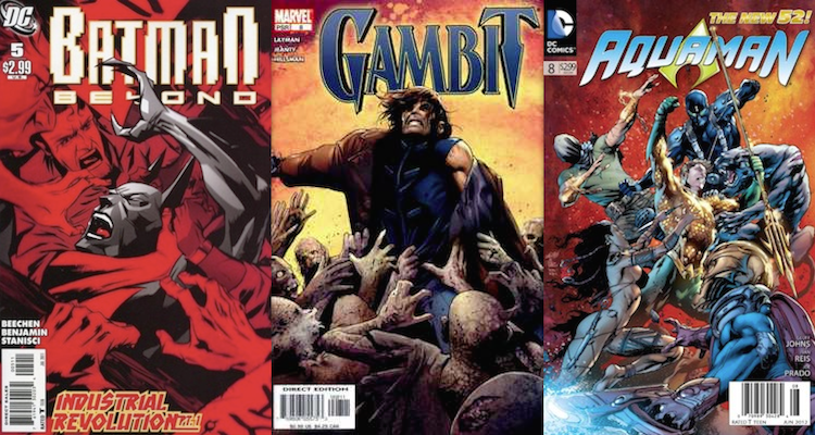 cliche comic book covers, hero surrounded comic book cover