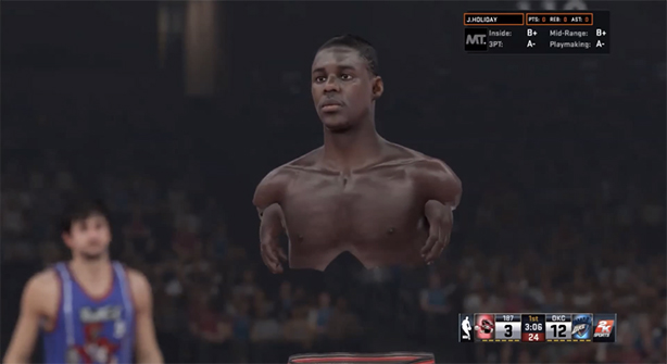 Pelicans&#039; Holiday is T-Rexing in NBA 2K15 glitch video