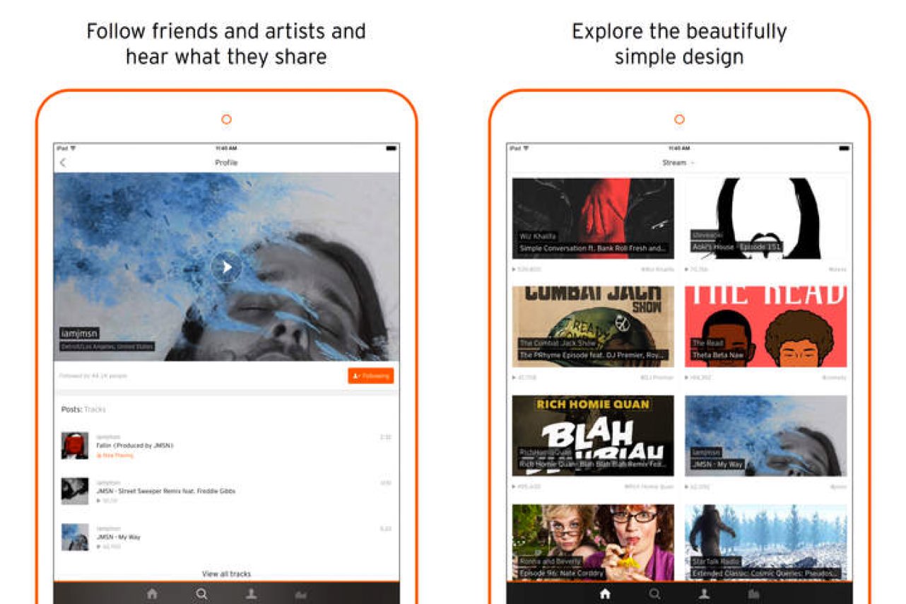 photo of SoundCloud's iPad gets an extreme makeover, kills audio recording image