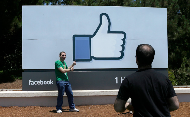 Facebook's company sign on 1 Hacker Way
