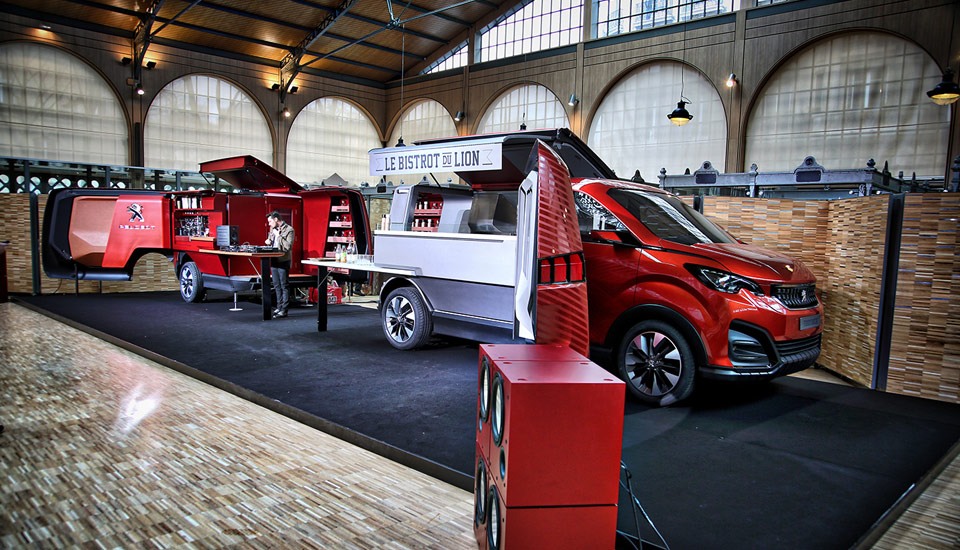 Peugeot's transforming food truck is a mobile French bistro for 30