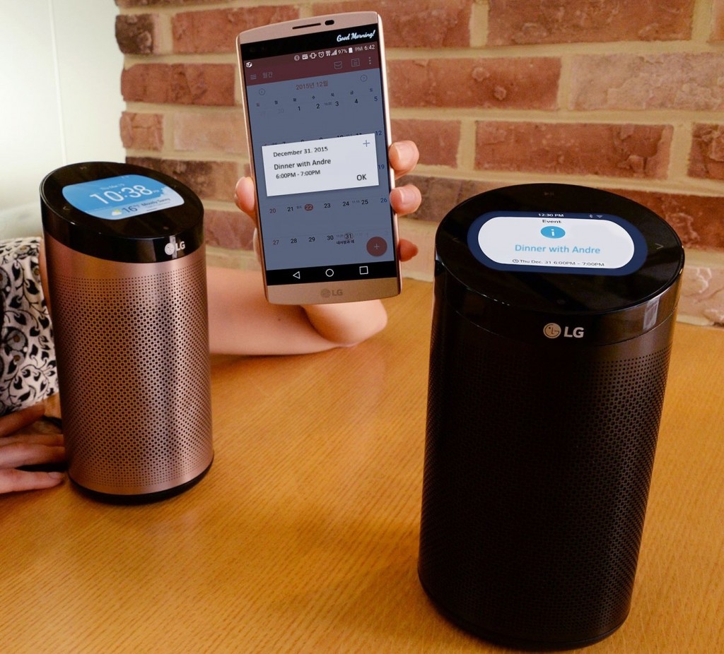 LG has a smarthome hub that looks a lot like an Amazon Echo