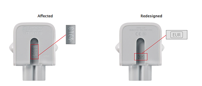 Apple issues voluntary recall for some international AC adapters