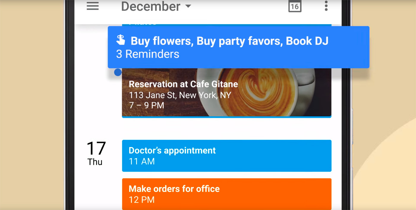 Google Calendar gets reminders to keep track of your tasks