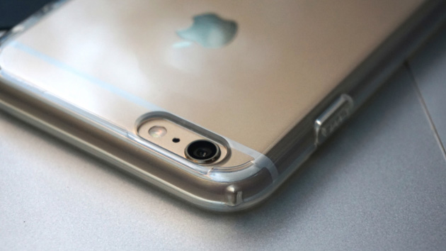 iPhone 6 in a transparent case