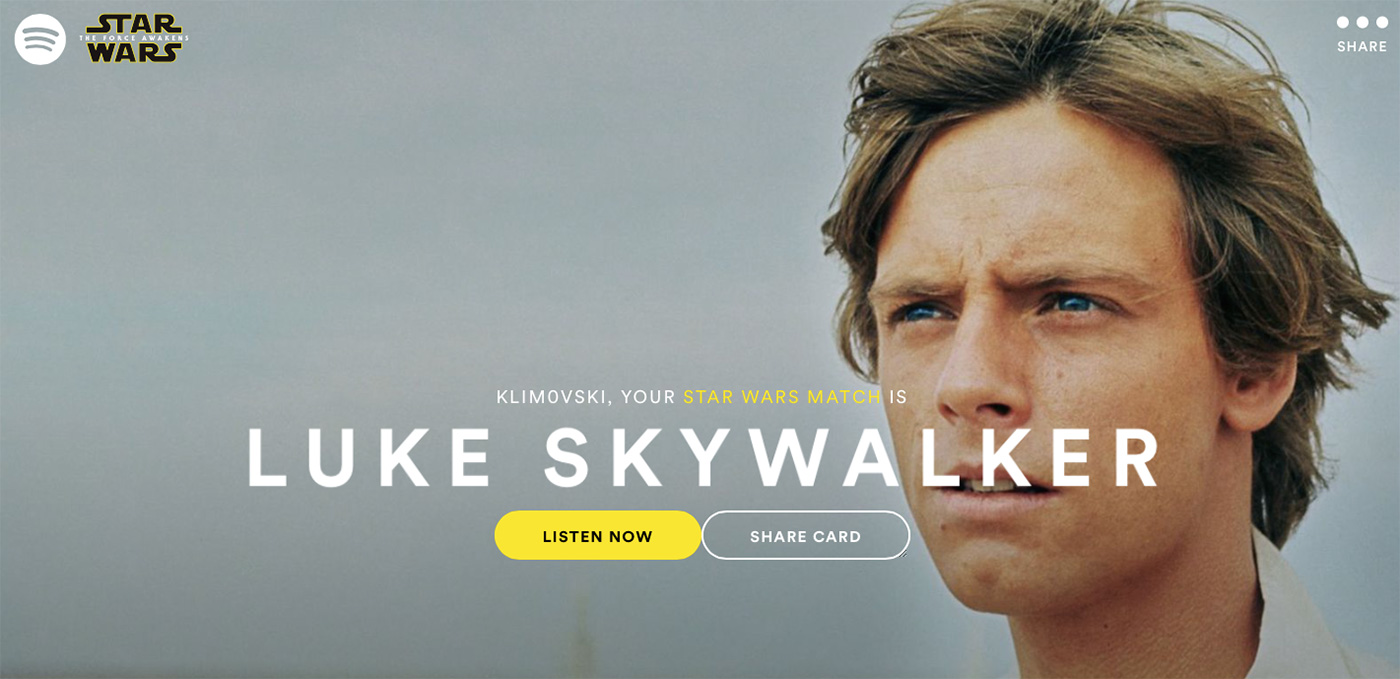 Spotify will reveal your 'Star Wars' soul mate