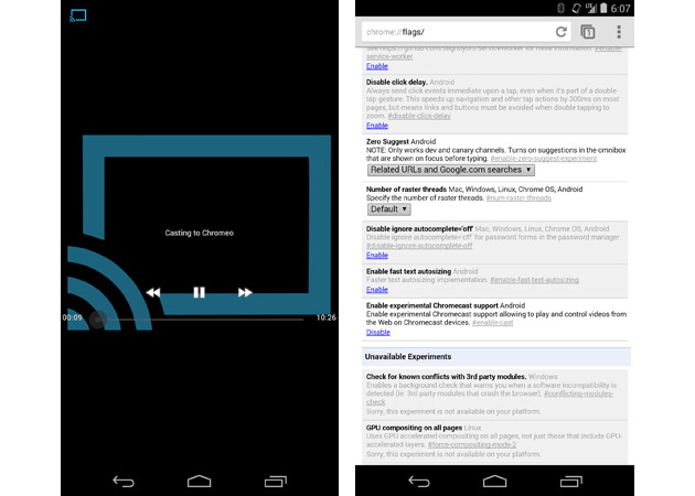 Chromecast support in Chrome beta for Android