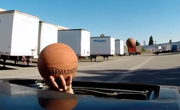Basketball Moonroof trick shots