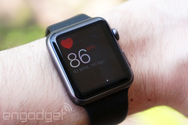 The Apple Watch heart rate Glance