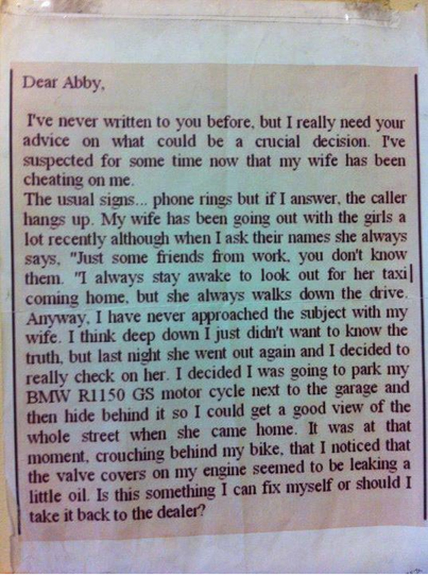 Dear Abby Letter Psychology Worksheet