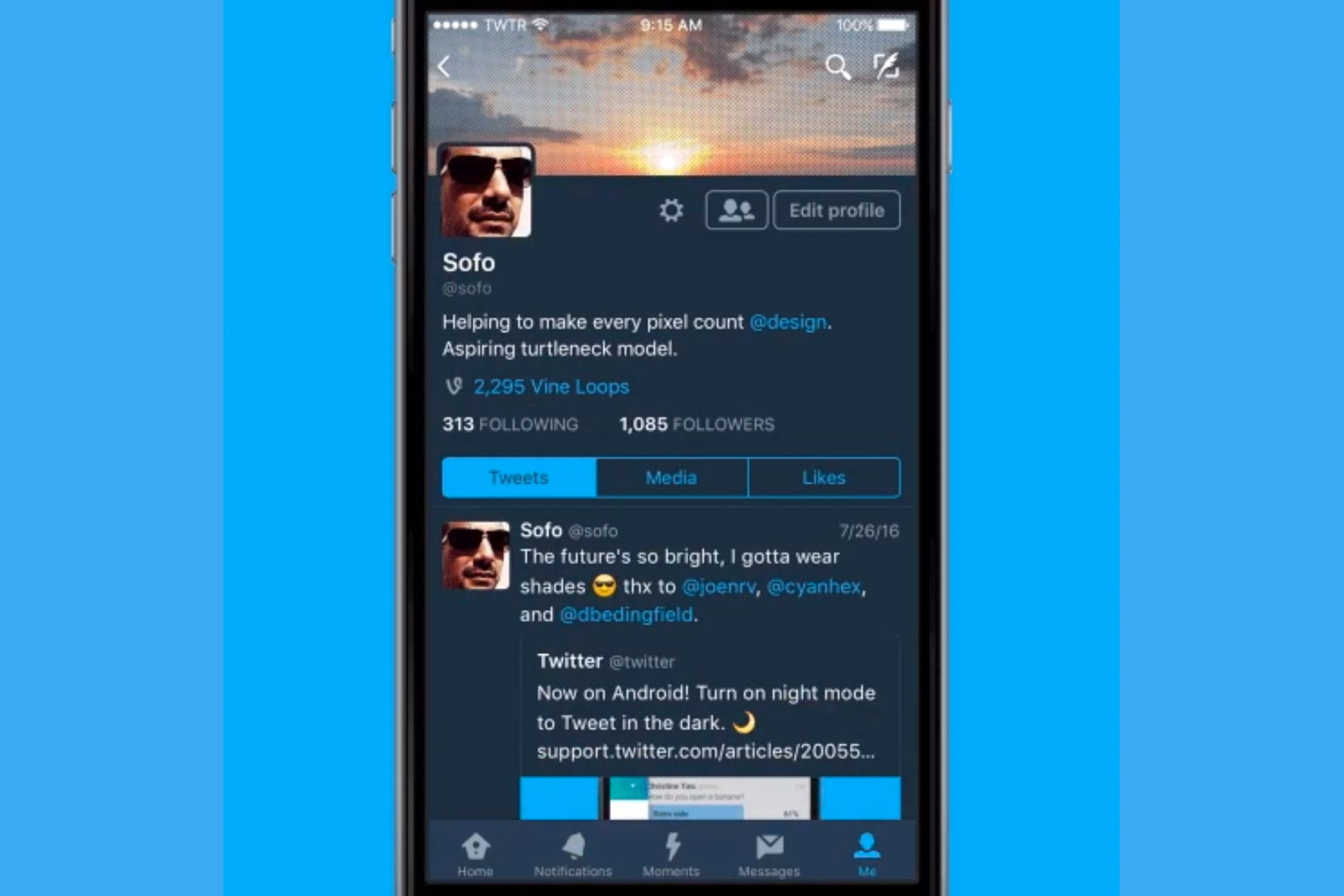 Twitter's night mode comes to iOS