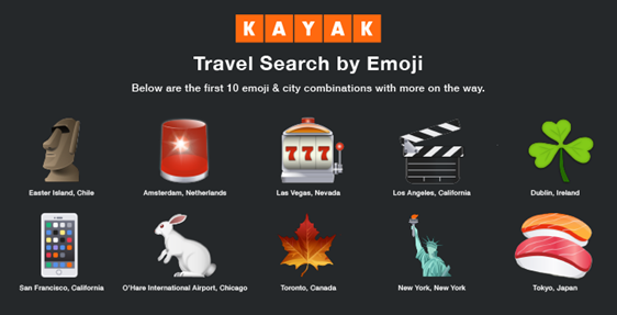 10 emojis to search for flights and hotels in different cities through Kayak