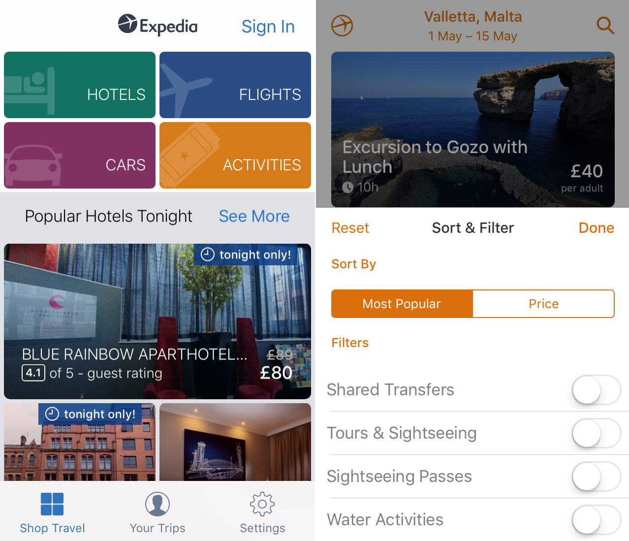 Expedia Travel App 