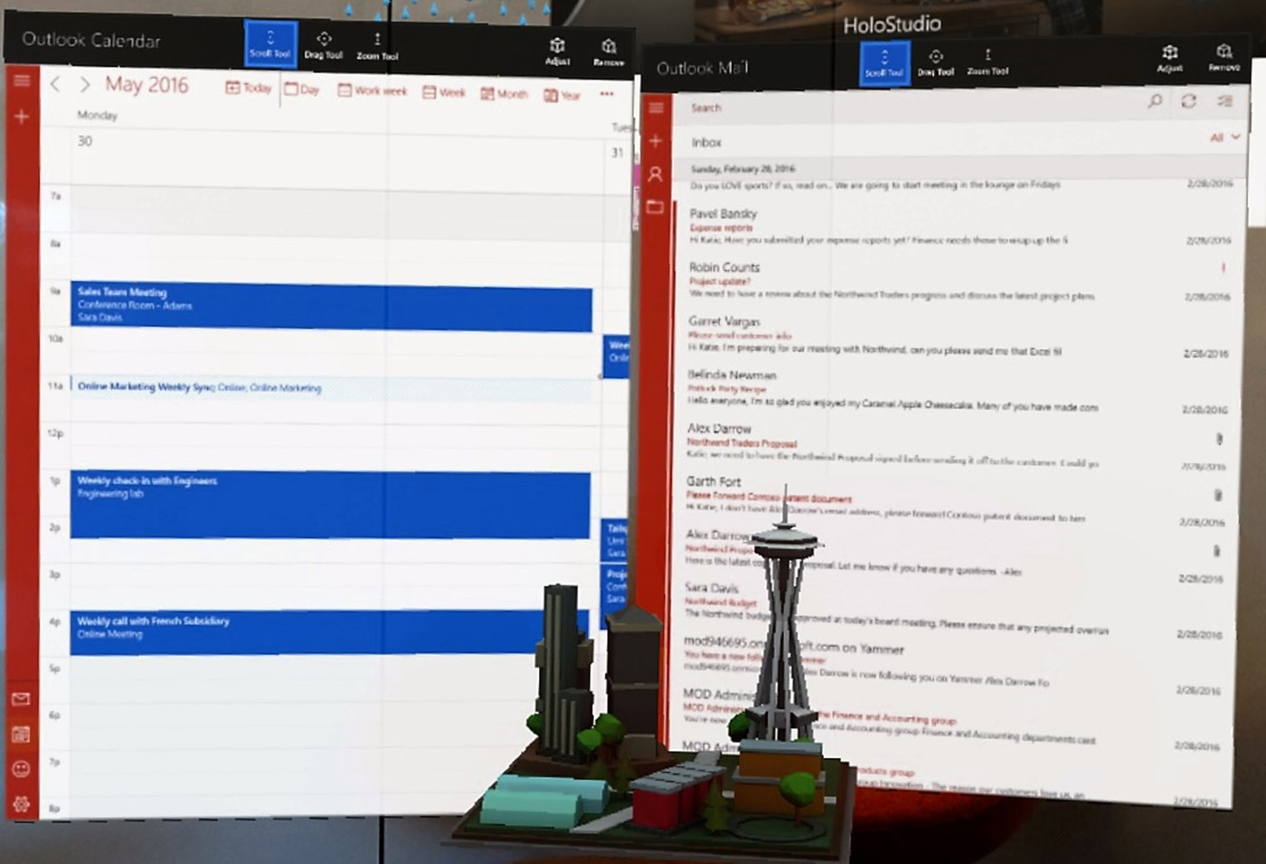 Microsoft brings Outlook mail and calendar to HoloLens