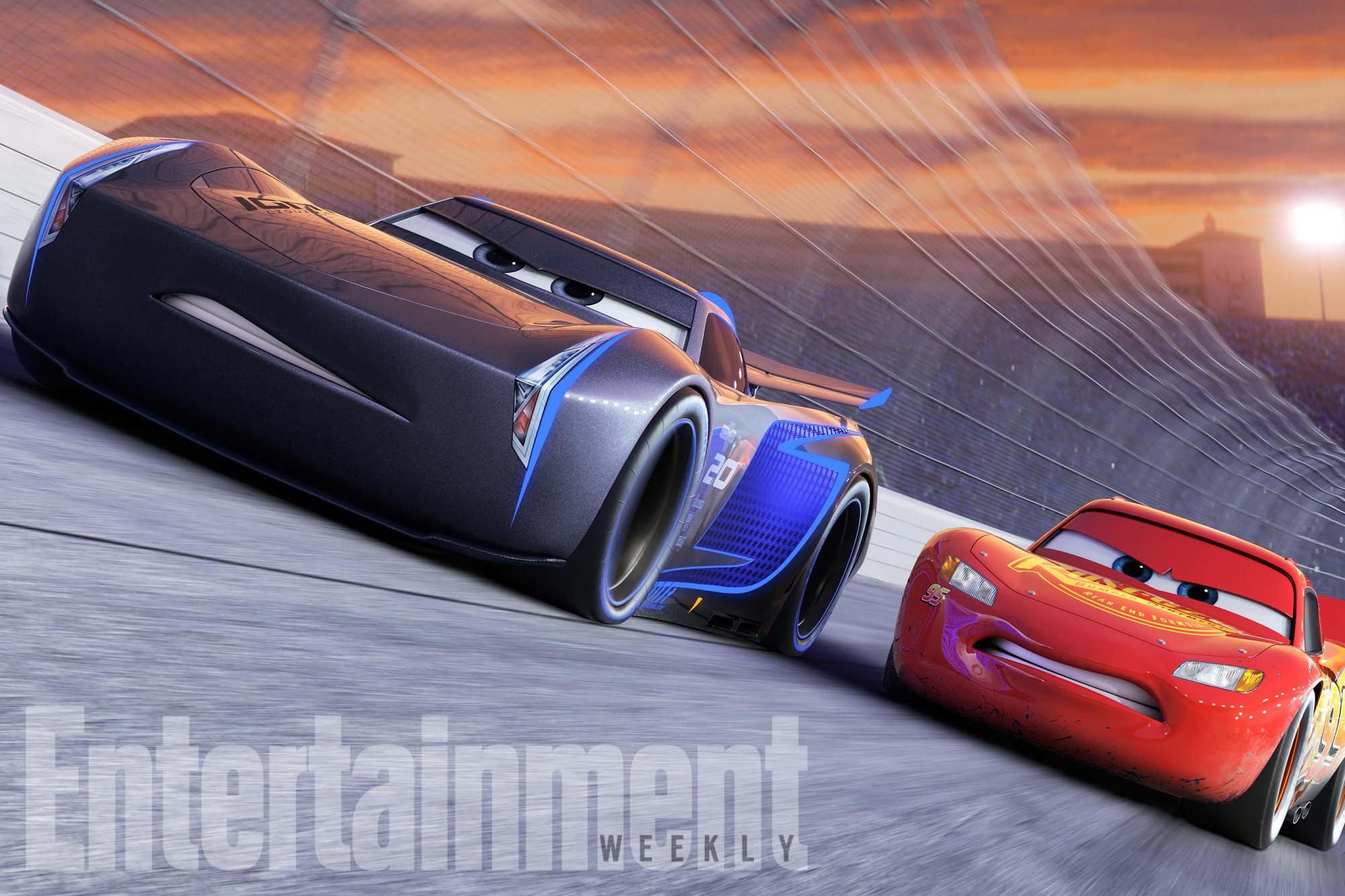 CARS 3NEXT-GEN TAKES THE LEAD Ã³ Jackson Storm (voice of Armie Hammer), a frontrunner in the next generation of racers, posts speeds that even Lightning McQueen (voice of Owen Wilson) hasnÃ­t seen.  "Cars 3" is in theaters June 16, 2017. Â©2016 DisneyÃ¯Pixar. All Rights Reserved.