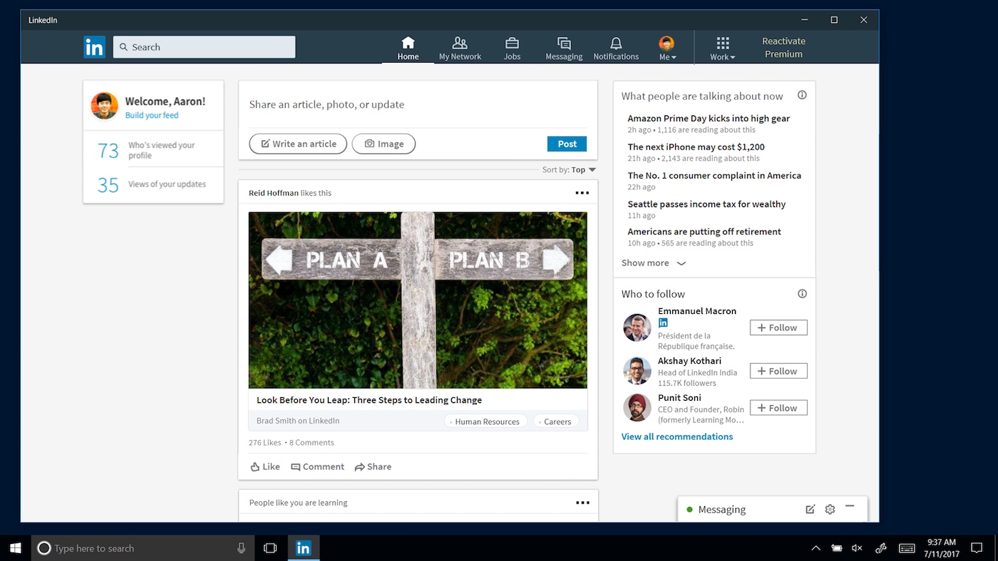 photo of LinkedIn's incessant connection requests are coming to Windows 10 image