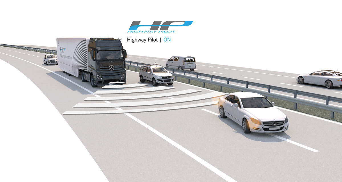 photo of Daimler tests a self-driving, mass-produced truck on real roads image