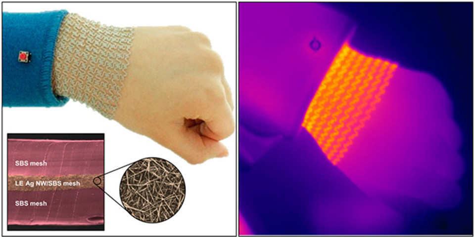 photo of Stretchable nanowire mesh heats your sore muscles image